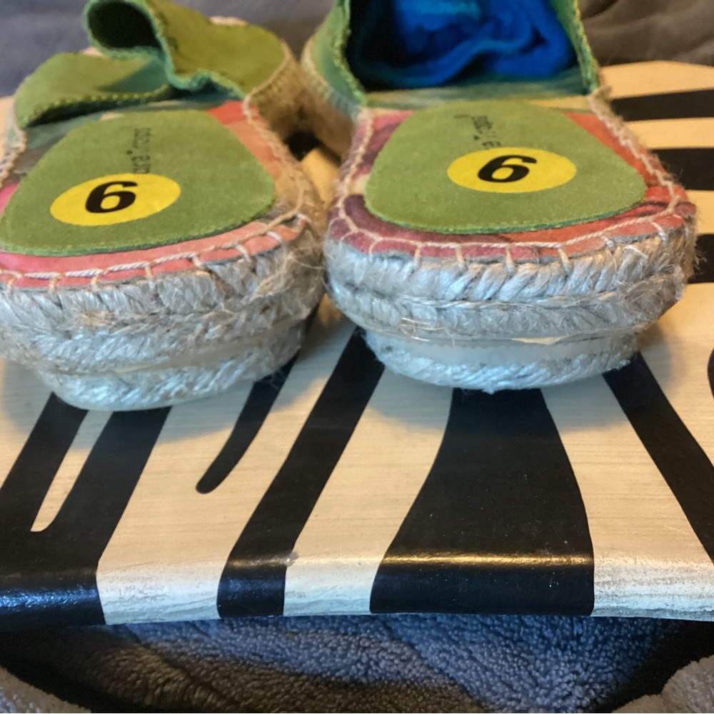 Bare Traps Lime green Suede Espadrille Slides, New - Picture 6 of 8
